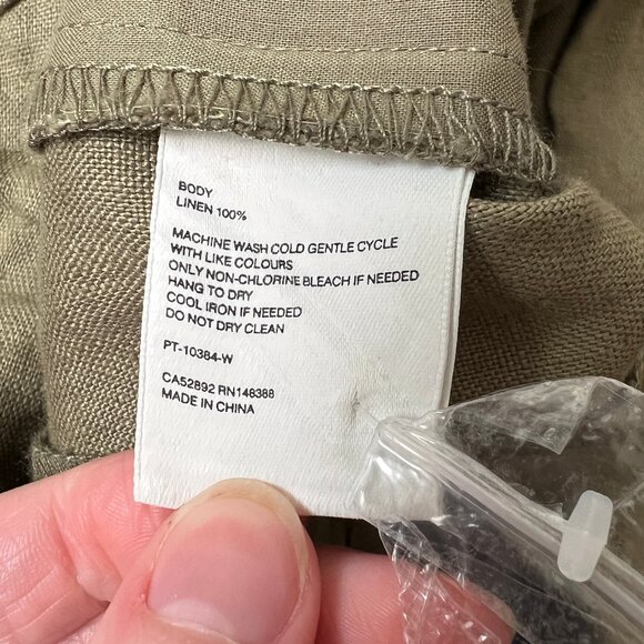 Oak + Fort 100% Linen Straight Wide Leg Trouser Pants Effortless Quiet Luxury - Picture 7 of 11